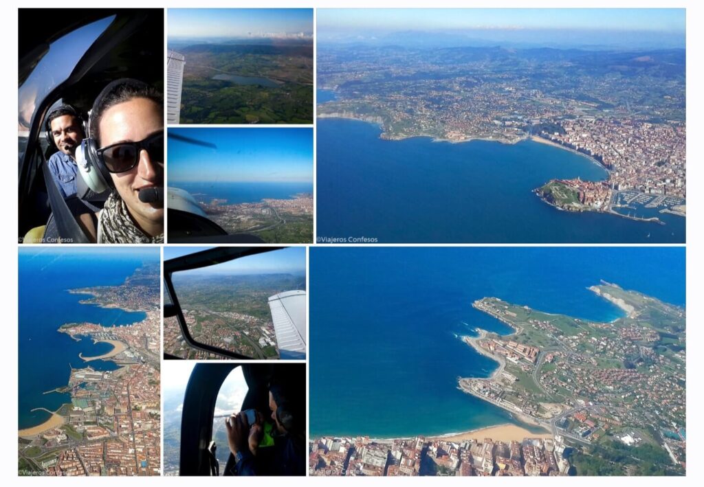 Volar en avioneta por Asturias - Gijón a vista de pájaro
