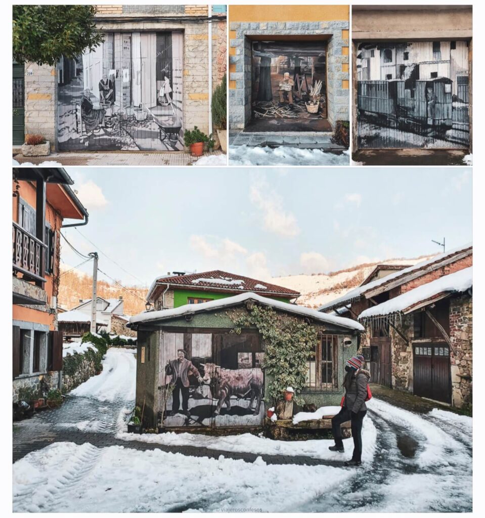 Murales de cultura asturiana en Rioseco - Parque Natural de Redes Sobrescobio, Caso y sus rutas más bonitas (5)
