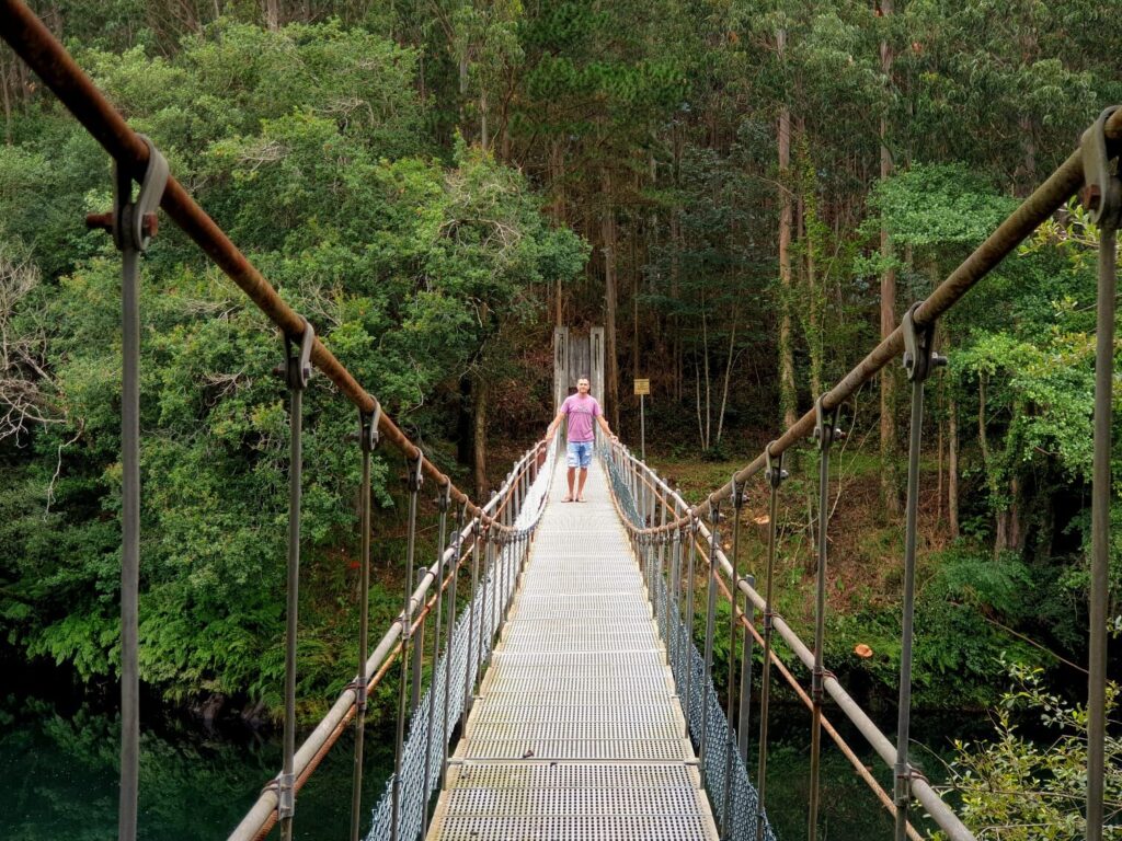 Puente colgante del área recreativa de Castrillón - Ruta por el Parque Histórico del Navia - Cañón del río Navia, occidente de Asturias (2)